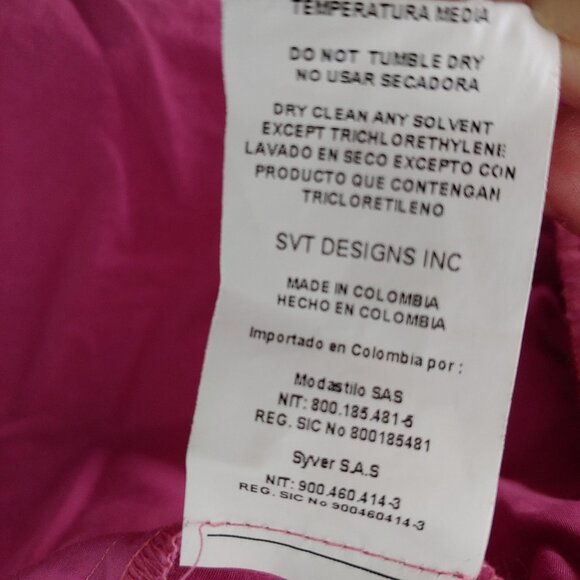 Silvia Tcherassi Fuchsia Designer Garden Party Resort Wear Tiered Chic Dress M - Picture 14 of 15